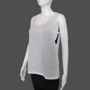 LNA White Slub Knit Sleeveless Tee Cut-Out Side Size S